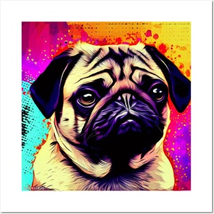 Pug Painting Posters and Art